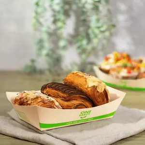 Karat Earth 5.0 lb Bamboo Natural Food Tray, Generic Print - 500 pcs