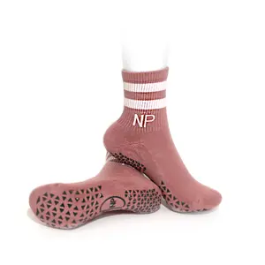 NP Youth Unisex Natural Pilates Grip Socks, Padded Heel Grip, 5 Colors