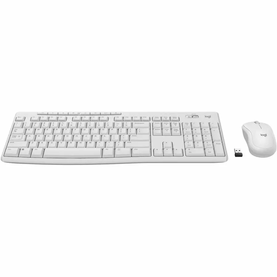 Logitech MK270 Wireless Keyboard and Mouse Combo for Windows 2.4 GHz Wireless Compact Mouse 8 Multimedia and Shortcut Keys Off-White