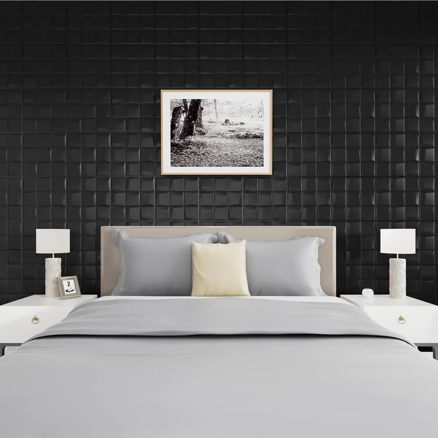 New 40PCS 3D Wall Panels Peel and Stick 13.7"*13.7" Black Brick Wallpaper for Walls 3D Wall Tiles Textured Foam Self-Adhesive Wallpaper for Interior Wall Decor kitche and Bathroom Home Decoratio