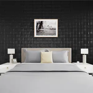 New 40PCS 3D Wall Panels Peel and Stick 13.7"*13.7" Black Brick Wallpaper for Walls 3D Wall Tiles Textured Foam Self-Adhesive Wallpaper for Interior Wall Decor kitche and Bathroom Home Decoratio