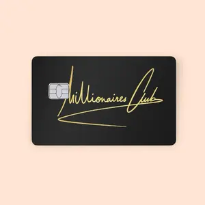 Millionaires Club Credit Card Sticker Debit Skin Decal Cover Black Waterproof Vinyl Easy To Apply