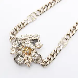 Pre-owned CHANEL Stainless Small Leather Goods Necklace