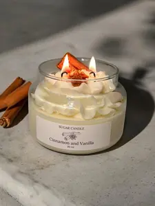 Cinnamon Vanilla Soy Candle: Non Toxic, Vegan & Handmade, Cozy, Housewarming, Luxury Candle