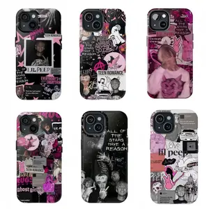 Rapper Lil Peep Collage Phone Cases Tough Phone Case Compatible for iPhone 17Air 16Promax 15 14 13 12 11 & Samsung S21-S25 Collection for Fans Gift Women Men Cloth Plastic Impact Resistant Cellphone Protection