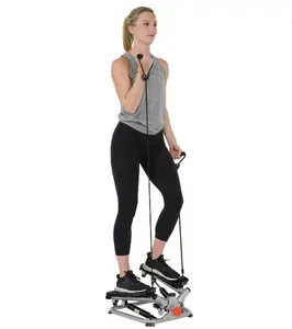 Sunny Health & Fitness 2-in-1 Premium Power Stepper with Resistance Bands, Low-Impact Cardio, Space-Saving, Height-Adjustable, 330 LB Max and SunnyFit App Enhanced Bluetooth Connectivity