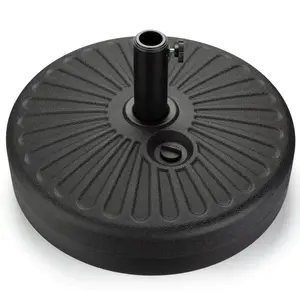 Products Fillable Umbrella Base Stand Round Sunburst Plastic Patio Umbrella Base Stand, Pole Holder for Outdoor, Lawn w/ 50lbs Weight Capacity, Adjustment Knob