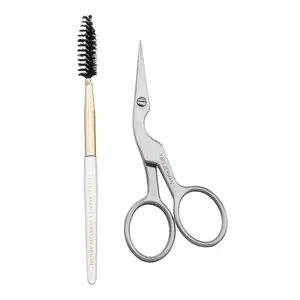 Tweezerman Brow Shaping Scissors and Brush - Stainless Steel Eyebrow Trimming Tools for Women & Men with Precision Tips & Ergonomic Design Made in Italy
