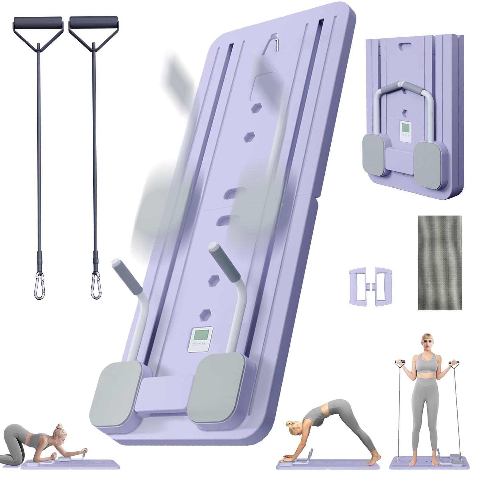Pilates Board - Pilates Reformer Set, Multi-Purpose Foldable Pilates Reformer Board for Home, 5 in 1 Pilates Sliding Board