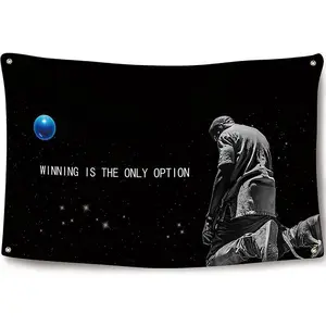 Rapper Wining is The Only Option 3x5Ft Flag Tapestry for Wall Hanging Man Cave College Dorm Outdoor Decor Bedroom Home Banner with 4 Brass Grommets