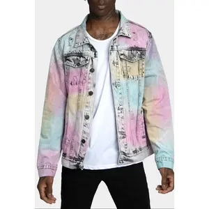 Multi Color Airbrushed Denim Jacket Multi Color Airbrushed Denim Jacket
