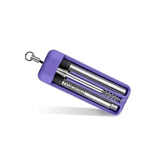 FinalStraw Collapsible, Reusable, Metal Straw | Travel Case, Cleaning Tool | Easy to Clean | Stainless Steel and 100% Silicon Tips | Assorted Colors shark tank