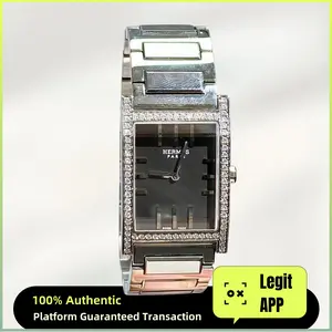 Hermes Vintage Quartz Steel 26mm Grey Dial Diamond 13578720
