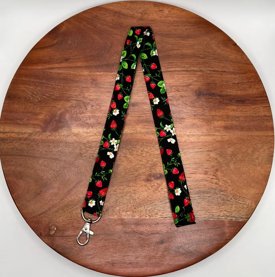 Black Strawberries Lanyards