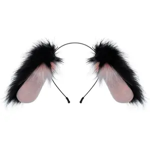 Cute Plush Drop Ears Poodle Dog Hair Clip, Lolita Rabbit Ear Headband, Cosplay Prop, Animal Ear Accessory, Fashionable Hair Jewelry