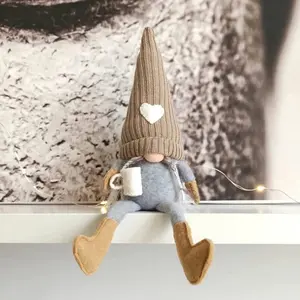 Coffee Bar Decoration Coffee Lover Gifts Swedish Tomte Gnome Dangle Leg Shelf Sitters Farmhouse Home Decor