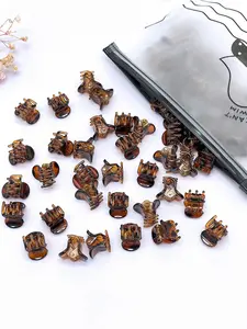 20pcs Mini Brown Hair Clips Perfect For Designing Women's Hairstyles, Ideal For Decorating Buns And Pinning Bangs, Strong Grip Multi-Functional Clips Casual Summer Hair Claw, Hair Jaw Clip, Hair Clip Set, Hair Claws Set