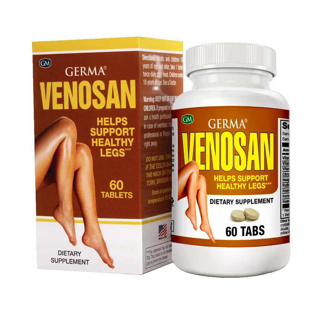 Germa Venosan Varix Anti-Inflammatory Supplement – Supports Healthy Circulation & Varicose Vein Relief – 60 Tablets