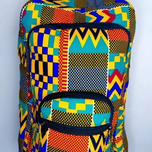 African Ghana Bright kente cloth homemade BackBag .