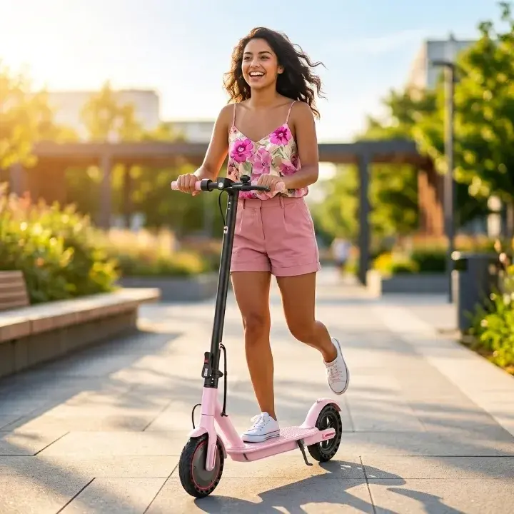 Pink Electric Scooter for Adults, 19MPH, 36V 5.2Ah Battery, 8.5” Tires, Foldable E-Scooter with APP Control, 350W Motor, DSS Certified, Ideal for Daily Commute portable commuter