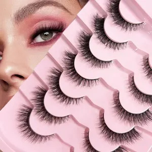 3D False Eyelashes Set, 7 Pairs Dense Natural Curl Strip Lashes, Perfect for Makeup and Lash Extensions, Enhance Your Eye Look