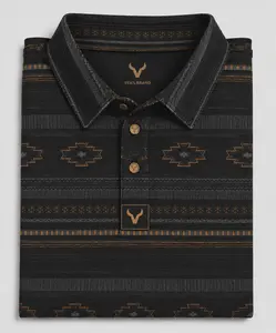 Vexil Brand Polo - Aztec Stripe Black