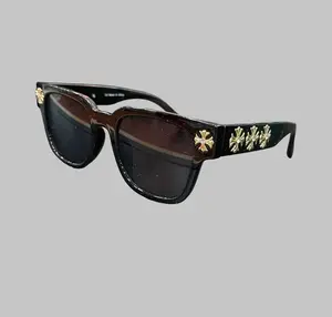 Designer Cross Sunglasses Black Frame Luxury Streetwear UV400 Men Women