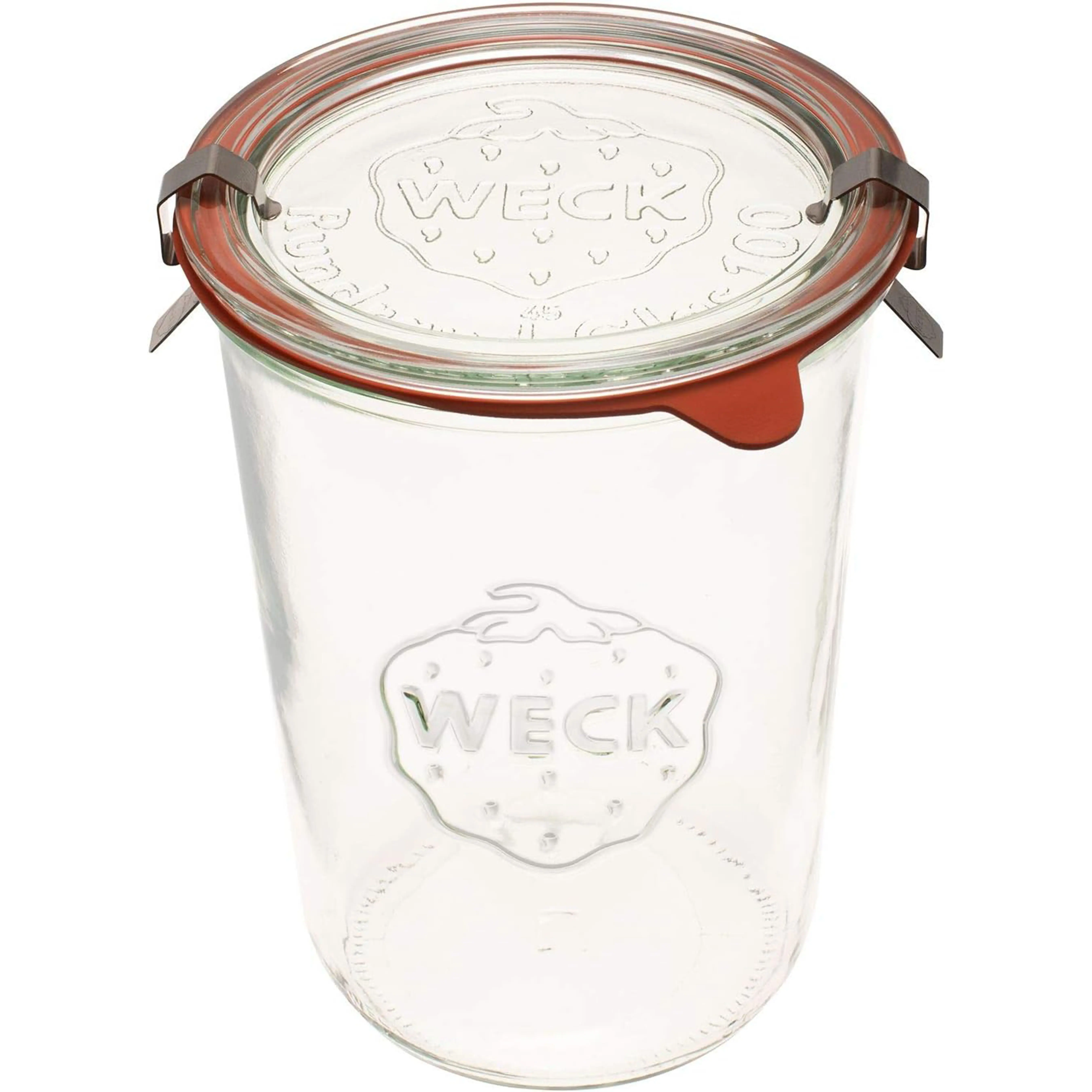 Weck Canning Jars 743 - Weck Mold Jar made of Transparent Glass - Eco-Friendly - Food Storage Container with Lid Airtight - 3/4 Liter Tall 1 Jar with Lid and Rubber Gasket