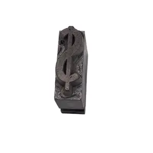 Vintage Letterpress Printing Stamp with Small Dollar Sign ($)