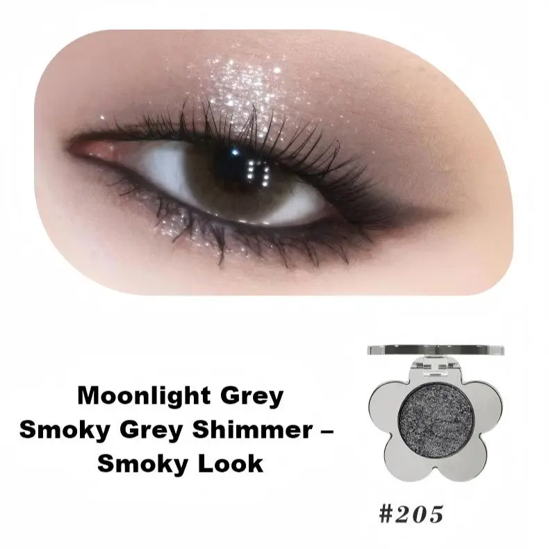 Rumilife Flower Shaped Single Eyeshadow Cosmetic - Long-Lasting Shimmer Glitter, Korean Makeup Glow, Suitable for All Skin Types, Korean Style, Flower Design, Glow Effect, Fine Glitter