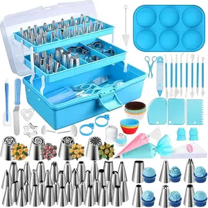 Cake Decorating Tools Supplies Kit, 236 count Baking Accessories with Storage Case, Frosting Piping Kit, Piping Bags and Tips Set with 36 Numbered Piping Tips, Pastry Bags for Cake