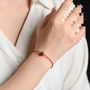 Ethnic red rope anklet hand woven simple female birth year student niche bracelet anklet rope hand rope gift