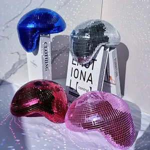 Disco Melting Ball Glass Mirror, Handcrafted Decorative Hanging Ornament, Sun Catcher for Outdoor, Home, Party Decoration