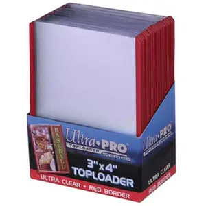 Ultra Pro International  3 x 4 in. Topload Border Card Holder, Pack of 25 - Red