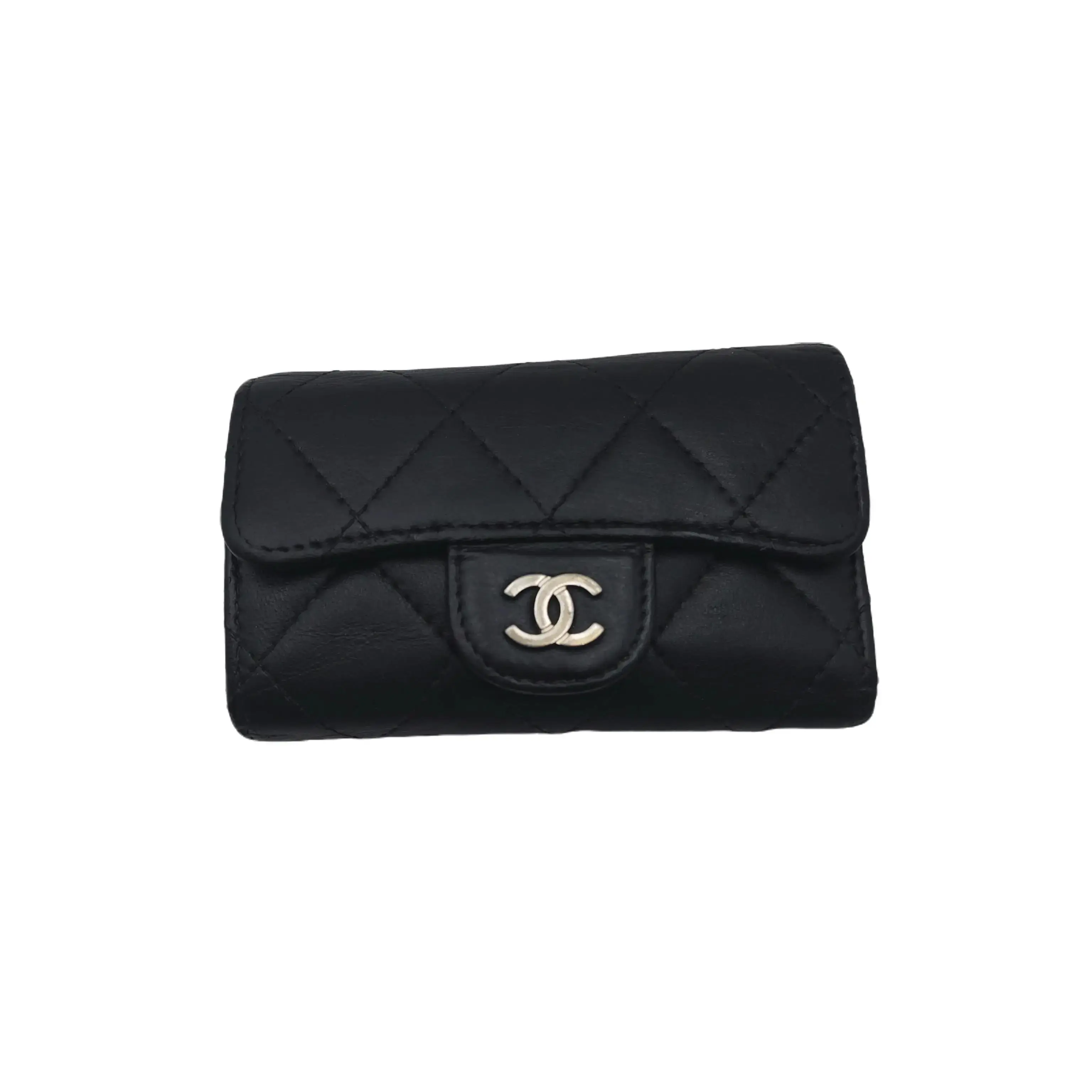 Pre-owned CHANEL hz8 Black Mini Key and Card Holder 61907