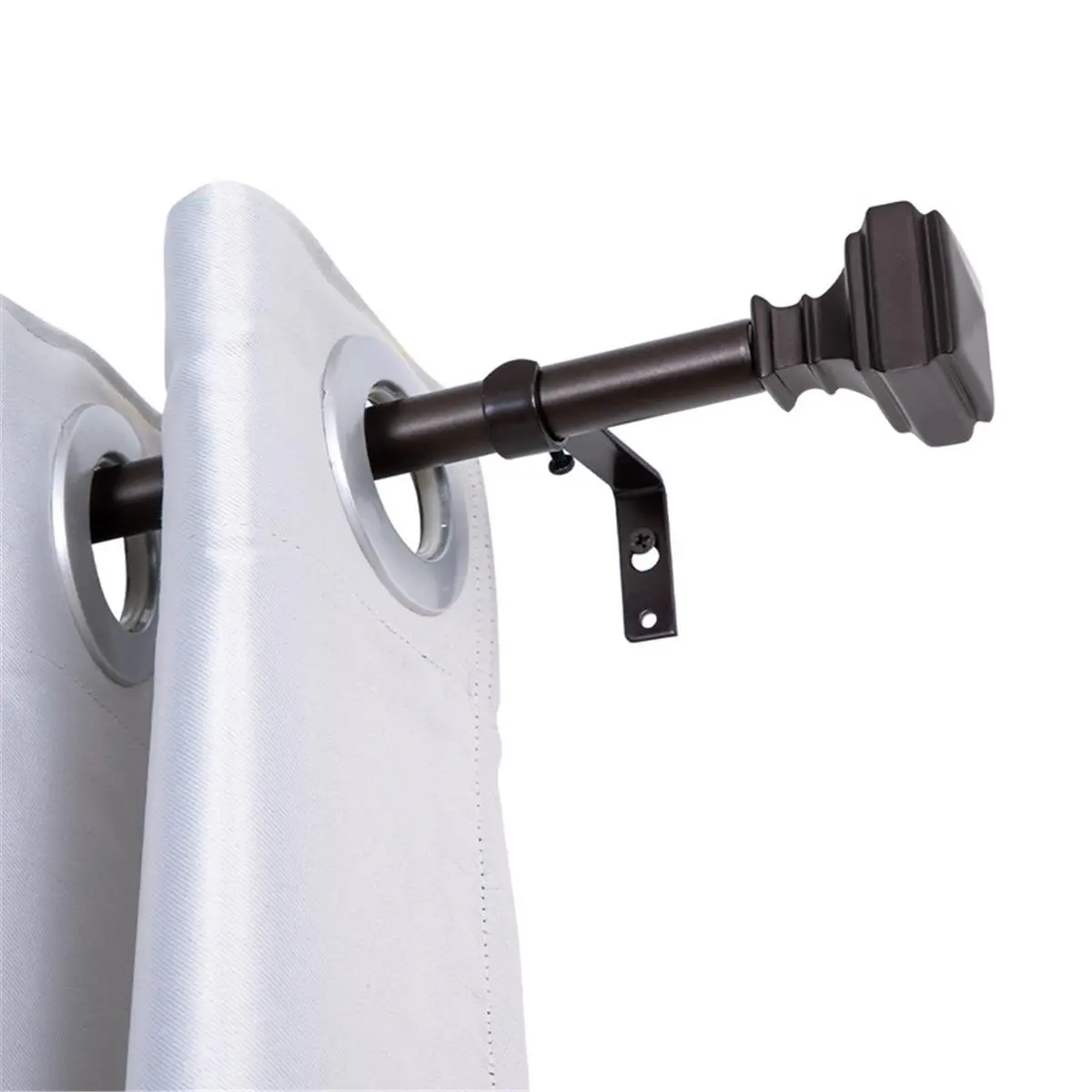 212 MAIN Wall Mounted Curtain Rod with Bracket, 5/8 in Telescopic Adjustable 28-48 in Drapery Pole, Oil Rubbed Bronze Decorative Rod for Bedrooms & Living Room Windows, Curtain Rod Bracket, Telescopic Curtain Rod