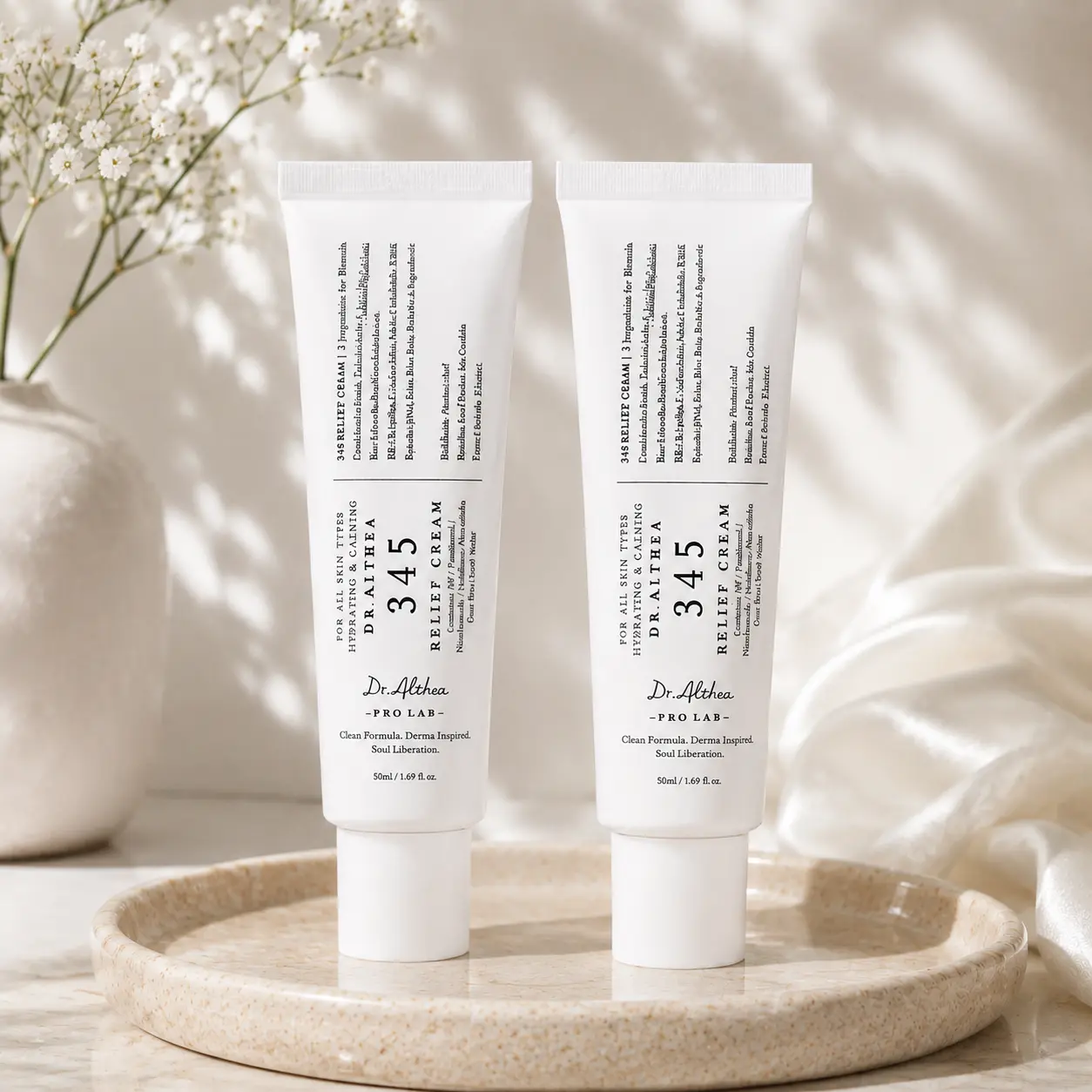 345 Soothing Repair Cream—specially designed for sensitive and acne-prone skin; it repairs the skin barrier while providing both soothing and moisturizing benefits.
