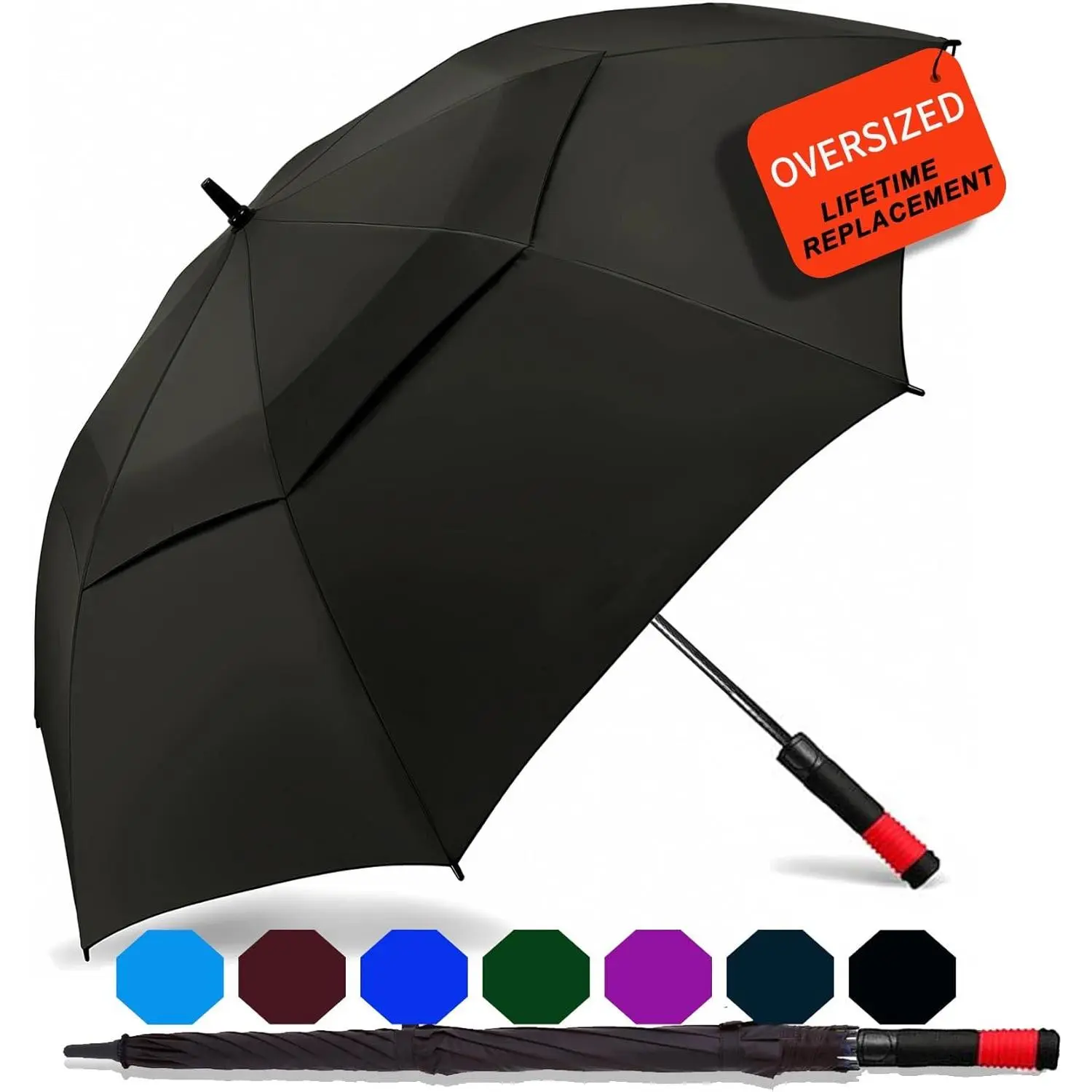 SIEPASA Golf Umbrella Large 62/68/72 Inch Automatic Open Golf Umbrella Extra Large Oversize Double Canopy Vented Umbrella Windproof Waterproof for Men and Women.