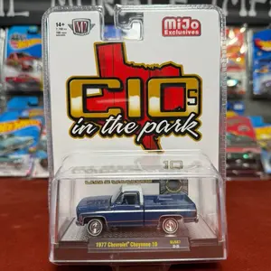 M2 Machines 1:64 1977 Chevrolet Cheyenne 10 Blue C10s In The Park MiJo Exclusive