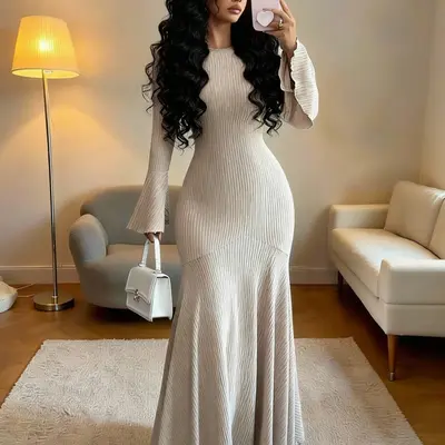 blanca boat neck mermaid formal dress Bateau Neck Satin Wedding Dress with Open Back