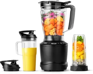 nutribullet® SmartSense Blender Combo, 1400W, 64oz Pitcher, 32oz & 24oz Cups, 5-Speed, Smoothies, Ice and Frozen Fruit, Nut Milk, Soup, Matte Black, NBF50700AK