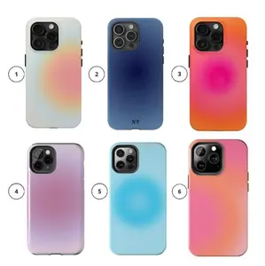 Aura Collections phone case, Sunset Orange Blue Baby, Elegant Tough Phone Case Compatible for iPhone 17Promax 16 15 14 13 12 11 and for Samsung S21-S25 Durable Shock-Resistant Perfect Gift for Music Lovers Smartphone Protective