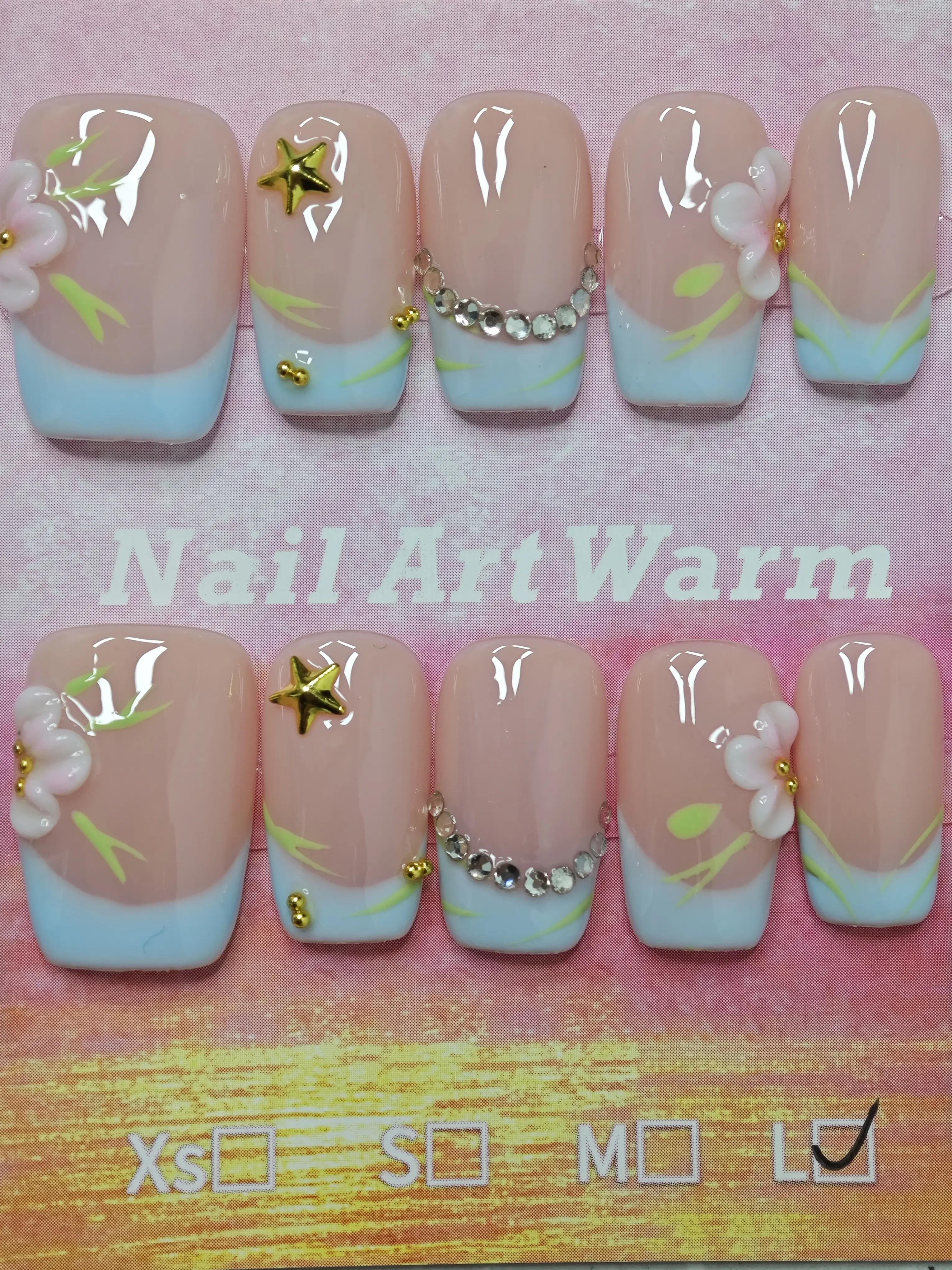 Mina(19319)gc.$30 for 15pcs short and colourful nails