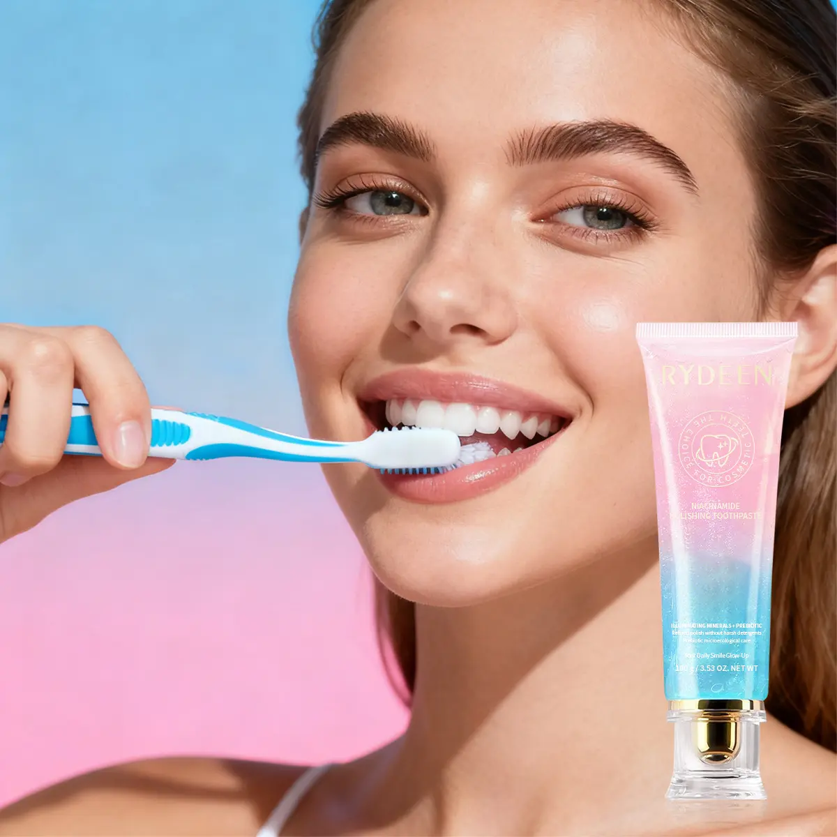 RYDEEN Niacinamide Polishing Toothpaste 100g, Teeth Whitening Stain Removal Toothpaste, Fresh Breath Oral Care Toothpaste