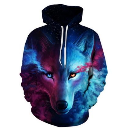 Wolf Printed Hoodies Men 3D Sweatshirt
