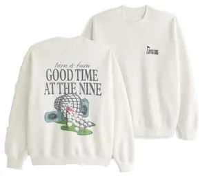 Golf Graphic Crew Sweatshirt, Clean Look, Goes with Anything, Simple Look, Easy to Match, Classic Fashion, Fits Every Occasion
