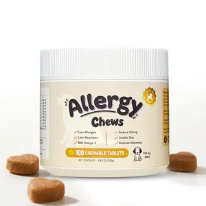 Allergy Chews Hypoallergenic Soft Chewable Tablets for Pets 100 Tablets Relieve Seasonal Allergies Improve Gut Health Vet Approved Nutritional Supplement tiktokshopspringglowup