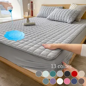 1 Piece Waterproof Quilted Mattress Protector Set – Includes Fitted Sheet & Mattress Cover with Deep Pocket, Soft, Noiseless, Breathable, Stain-Resistant, Machine Washable, with Pillowcases for Bedroom, Guest Room, Dorm, Kids, Pets, Elderly, Hotels