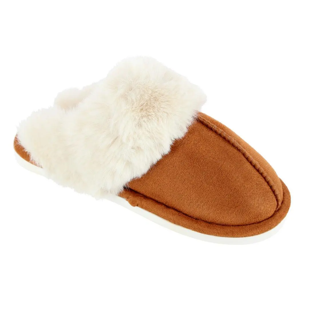 CTM Women's Warm Faux Fur Lined Clog Slippers by Wootie, Clog and Scuff Slippers, Slip On, Slide Slippers
