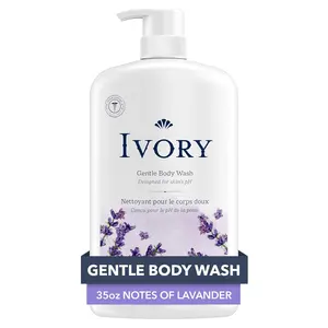 Ivory Gentle Body Wash, Designed for the Whole Family, Free of Dyes Heavy Perfumes Parabens Phthalates & Silicones, Lavender Scent, 35 oz